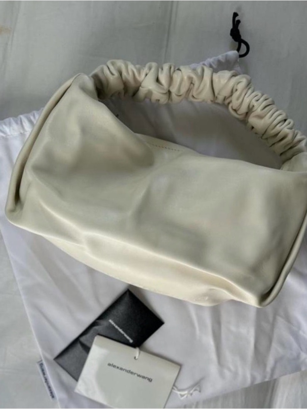 Cream Gathered-Handle Shoulder Bag
